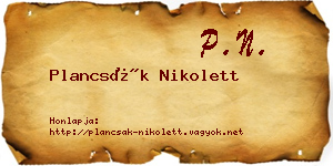 Plancsák Nikolett névjegykártya